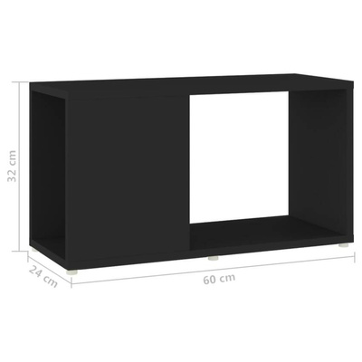 vidaXL Szafka pod TV, czarna, 60x24x32 cm, materiał drewnopochodny