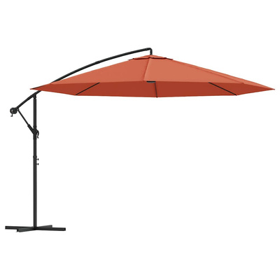 Parasol wiszący z aluminiowym słupkiem, 350 cm, terakotowy