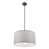 Lampa wisząca z abażurem Shanti szary abażur do sypialni