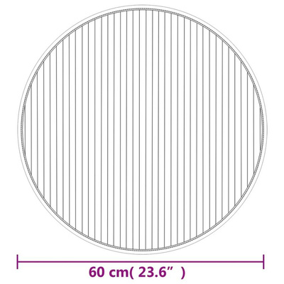 vidaXL Dywan okrągły, czarny, 60 cm, bambusowy