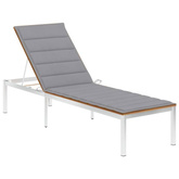 vidaXL Leżak z poduszką, lite drewno akacjowe i stal nierdzewna wariant 5