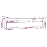 vidaXL Szafka pod TV z oświetleniem LED, dąb sonoma, 195x35x40 cm