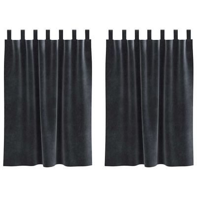 Zasłony zaciemniające 2 pcs Ciemnoszary 140 x 140 cm Aksamit