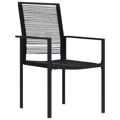 vidaXL Krzesła ogrodowe, 4 szt., rattan PVC, czarne