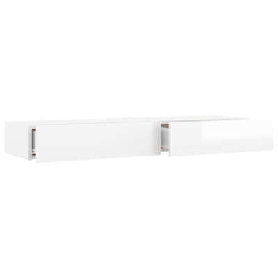 vidaXL Szafka pod TV z LED, biała z połyskiem, 120x35x15,5 cm