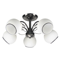 Graphite Lampa Sufitowa Czarny Perłowy 5X40 E27 Klosz Biały