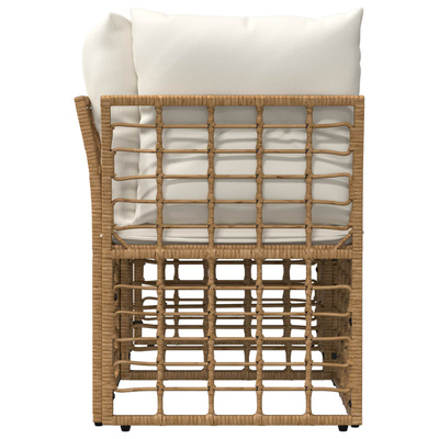 Ogrodowy loveseat 2 szt. 2-osobowy Naturalny i Kremowy Biały
