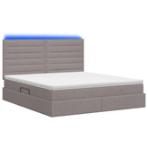 Łóżko z funkcją przechowywania LED z materacem Ciemnoszary