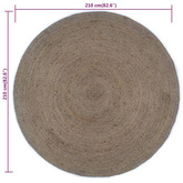 vidaXL Ręcznie robiony dywan z juty, okrągły, 210 cm, szary