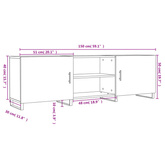 vidaXL Szafka pod TV, czarna, 150x30x50 cm, materiał drewnopochodny