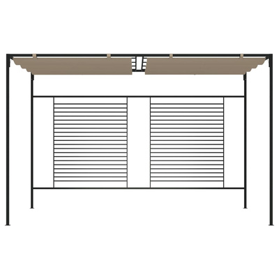 vidaXL Altana ogrodowa ze zwijanym dachem, 3x4x2,3 m, taupe, 180 g/m²