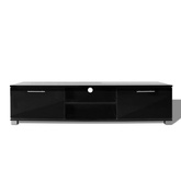vidaXL Szafka pod TV na wysoki połysk czarna 120x40,5x35 cm