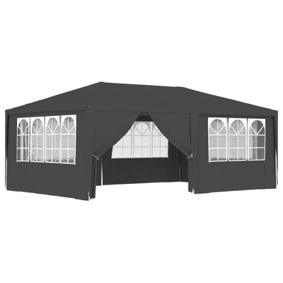 vidaXL Namiot imprezowy ze ściankami, 4x6 m, antracytowy, 90 g/m²