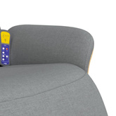 vidaXL Rozkładany fotel masujący z podnóżkiem, jasnoszary, tkanina