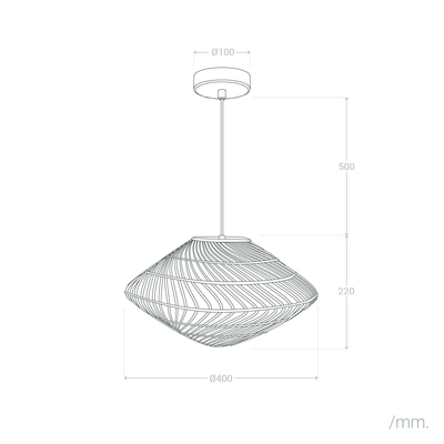 Lampa Wisząca Boho z Rattanu   Abruzzo Giorgia 50cm E27