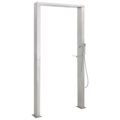 Prysznic ogrodowy ze stali nierdzewnej, podwójne dysze