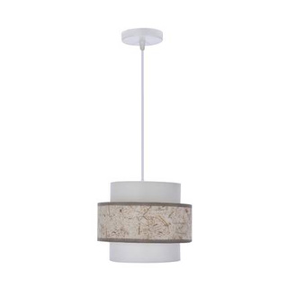 Lampa wisząca z abażurem Calmi biało-beżowa nowoczesna do salonu