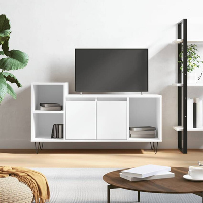 vidaXL Szafka pod TV, biała, 100x35x55 cm, materiał drewnopochodny wariant 4