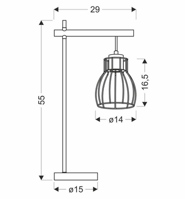 Lampka nocna Bernita czarna metalowa loftowa 1xE27 Candellux