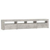 vidaXL Szafka pod TV z oświetleniem LED, szarość betonu, 210x35x40 cm