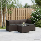 Sofa ogrodowa dla 4 osób z poduszkami w stylu rattanowym PP