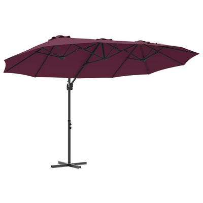 Parasol plażowy Bordeaux Czerwony 372 x 198 x 243 cm