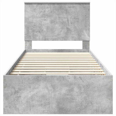 Ramka łóżka Betonowy szary 90 x 190 cm Drewno inżynieryjne