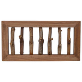 Hak na płaszcze Naturalny 50 x 10 x 25 cm Lite drewno mahoniowe