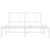 Metalowa rama łóżka z wezgłowiem biała, 140x200 cm