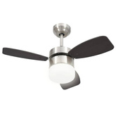 vidaXL Wentylator sufitowy z lampą i pilotem, 76 cm, ciemnobrązowy