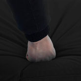 vidaXL Składany leżak obity tkaniną Oxford, czarny