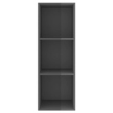 vidaXL Wisząca szafka pod TV, wysoki połysk, szara, 37x37x107 cm