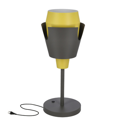 Lampka nocna Falun czarno-żółta metalowa nowoczesna E27