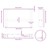 Nogi do stolika kawowego czarne 2 szt. 50x(30-31) cm stal