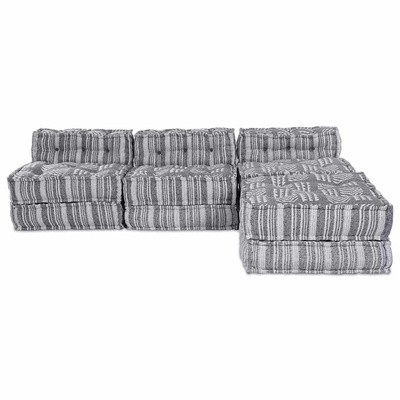Modularna jednostka sofy 4 pcs Szary Print tkanina