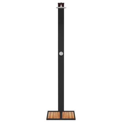 Prysznic ogrodowy, czarny, 50x55x224 cm, polirattan i akacja