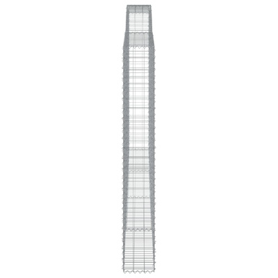 Kosze gabionowe, 6 szt, 400x30x220/240 cm, galwanizowane żelazo
