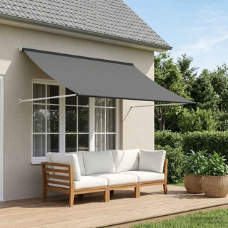 Markiza jasnoszary 300 x 150 cm 180 g / m? Poliester z powłoką PU