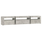 vidaXL Szafka pod TV z oświetleniem LED, szarość betonu, 195x35x40 cm