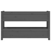 Donica, szara, 112x25x66 cm, lite drewno sosnowe