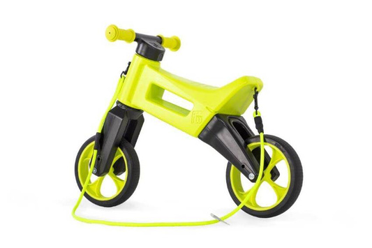 FWRider Super Sport 515760 Kolor: Lime / Limonkowy z zielonymi felgami Rowerek biegowy Jeździk 2w1 Ciche koła + Pasek do noszenia dla Rodzica