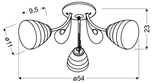 Lampa sufitowa chrom 3x40W biały klosz z kryształkami Simpli Candellux 33-63847
