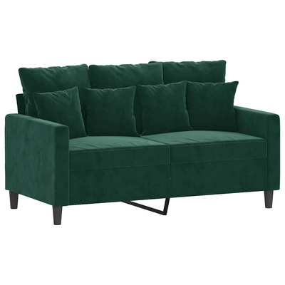 Sofa 2-osobowa, ciemnozielona, 120 cm, tapicerowana aksamitem