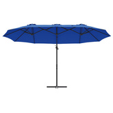 Parasol plażowy 372 x 198 x 243 cm Poliester i aluminium