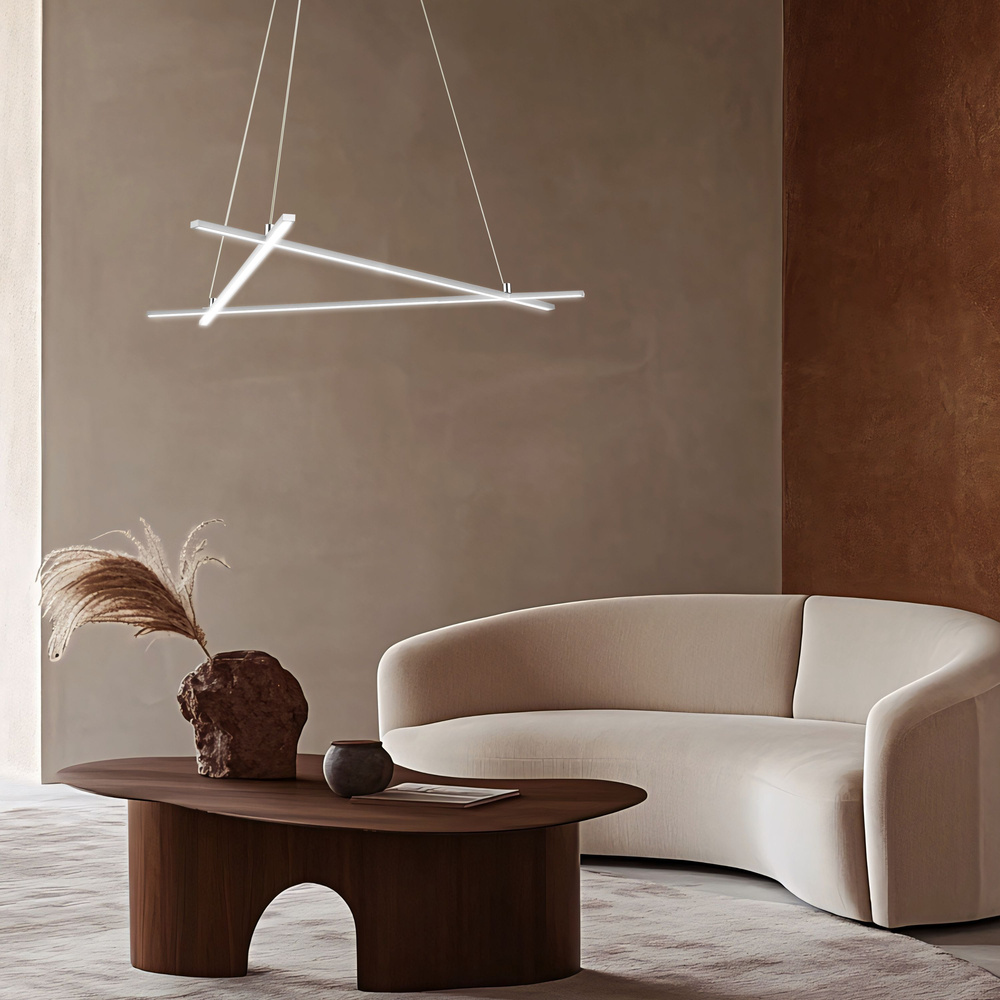 Lampa wisząca Led ANDROS 3-punktowa - geometryczna lampa w kształcie trójkąta - nowoczesny żyrandol 4000K