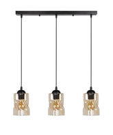 Lampa wisząca czarna/bursztynowa listwa 3xE27 Felis 33-00187