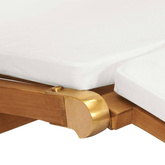 vidaXL Leżak z poduszką, kolor śmietankowy, lite drewno tekowe