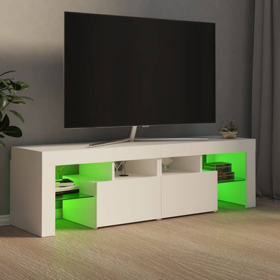 vidaXL Szafka pod TV z oświetleniem LED, biała, 140x36,5x40 cm