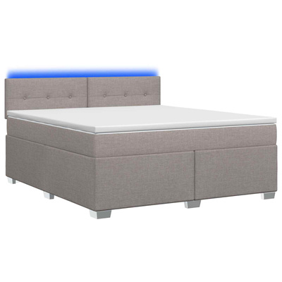Łóżko Box Spring z materacem i LED Ciemnoszary 140 x 190 cm