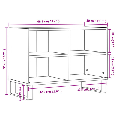 Szafka pod TV, biała, 69,5x30x50 cm, materiał drewnopochodny vidaXL